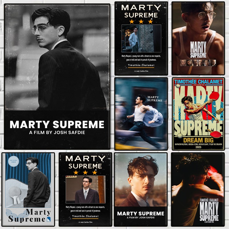 Table Tennis Marty Supreme - マーティ・シュプリーム卓球スポーツ映画ポスタープリントモダンキャンバス絵画フィルムウォールアート写真リビングルームの家の装飾用