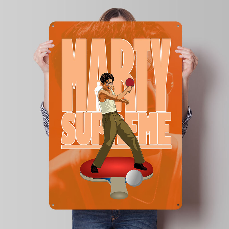 Table Tennis Marty Supreme - マーティ・シュプリーム卓球メタルポスターカスタムウォールアートレトロヴィンテージブリキ看板男性用洞窟ゲーム装飾ルームハウス用