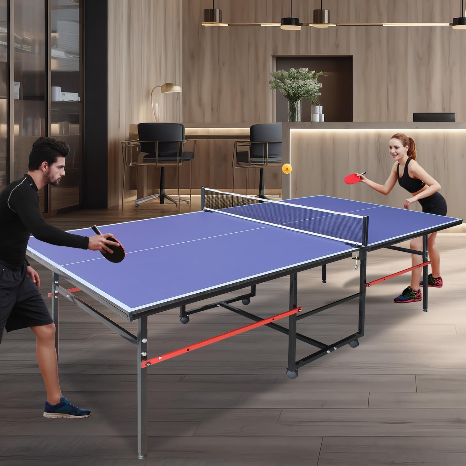 8フィートのポータブル卓球台、大人とティーン向けのプロ仕様ゲ - Table Tennis How To Play のレビューと価格