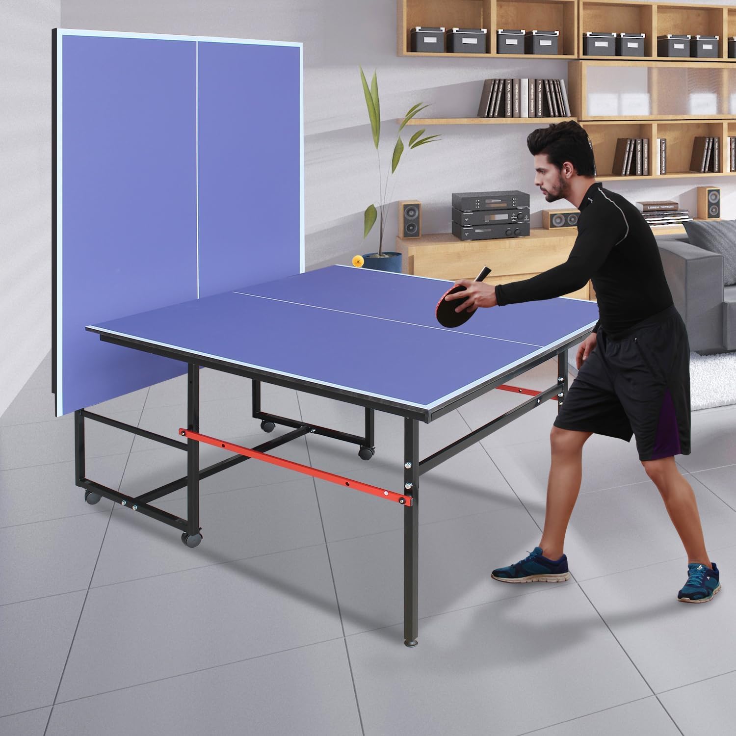 8フィートのポータブル卓球台、大人とティーン向けのプロ仕様ゲ - Table Tennis How To Play のレビューと価格