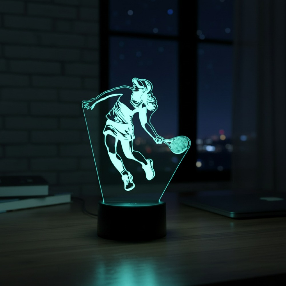 Nighdn 女性テニス選手 3Dイリュージョンナイトライト - Table Tennis Touch のレビューと価格