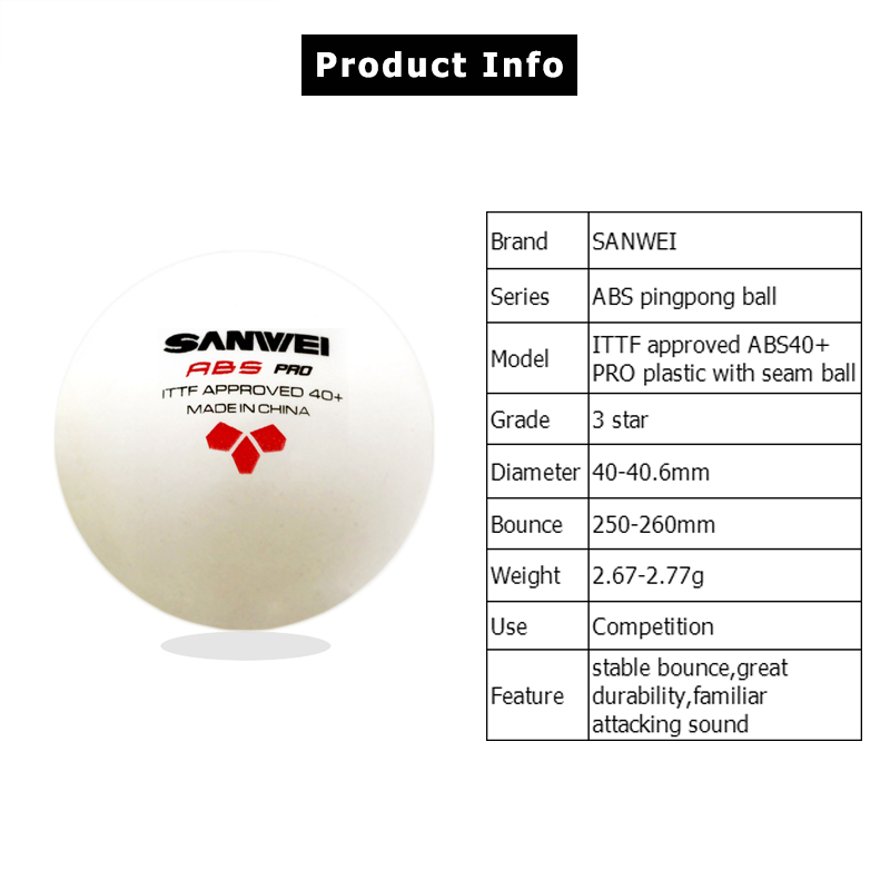Sanwei abs pro-競技トレーニング用の40つの卓 - Table Tennis Animation のレビューと価格