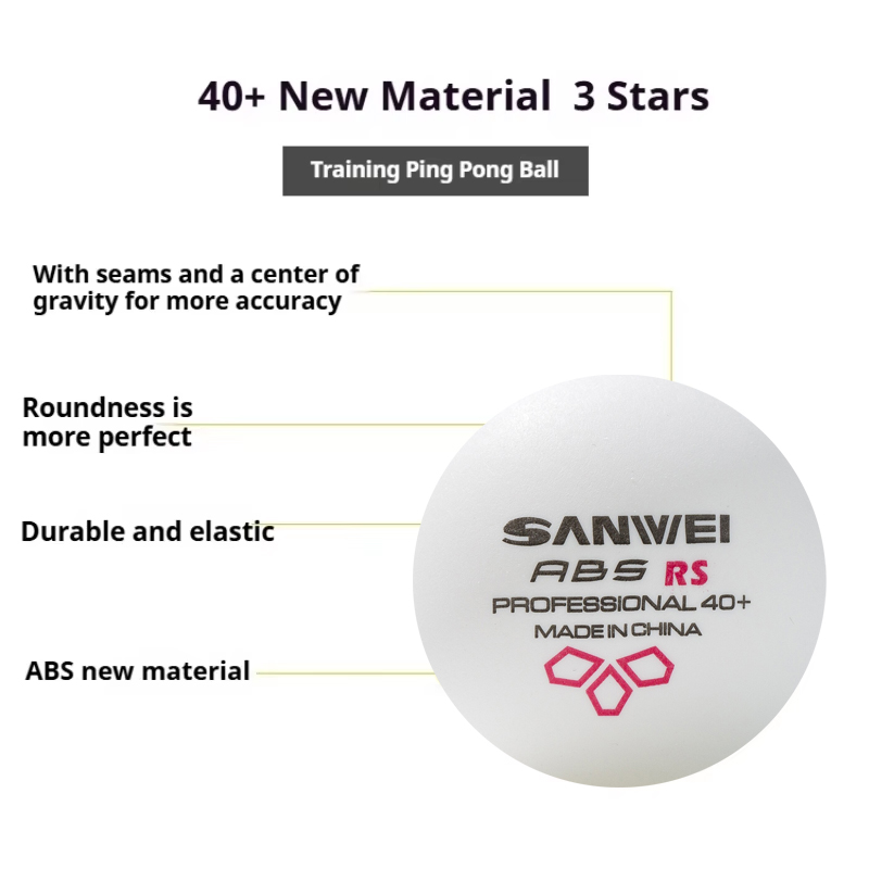 SANWEI RS40+ 3 つ星卓球ボール縫い目 ABS  - Table Tennis How To Play のレビューと価格